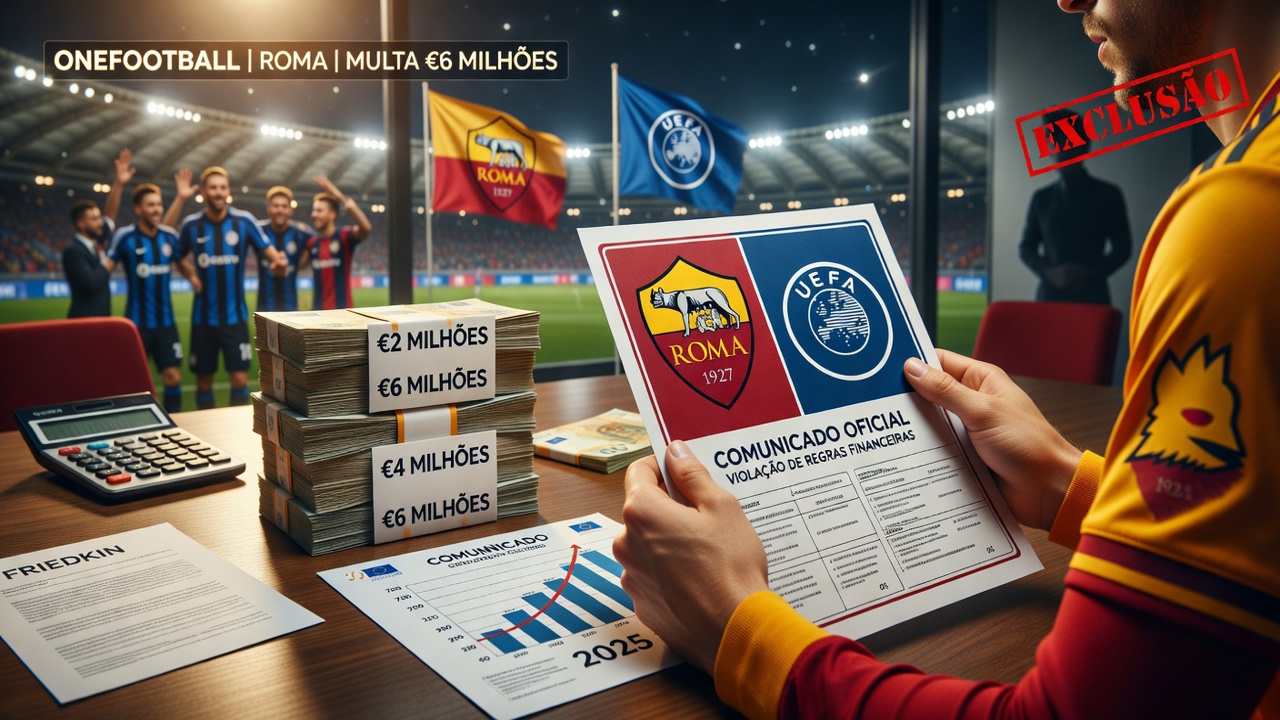 Roma leva multa de €6 milhões da UEFA por violar regras financeiras