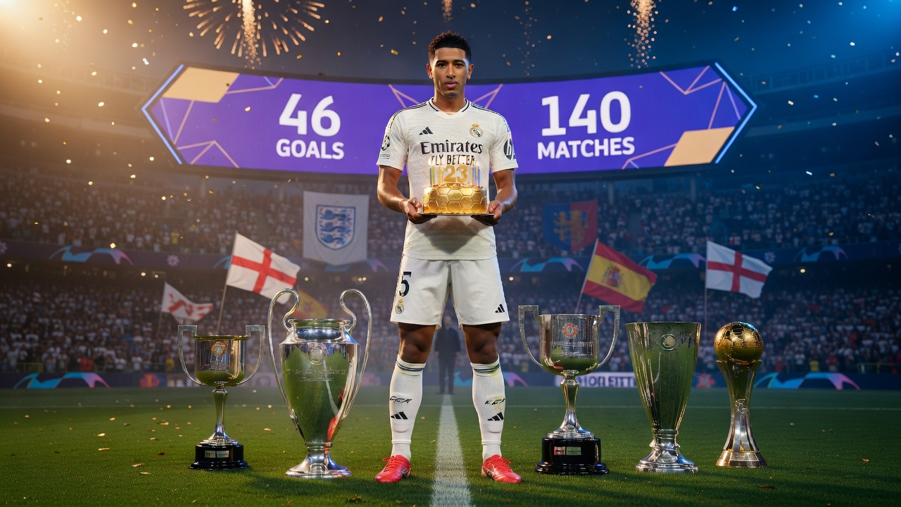 Bellingham completa 23 anos com 46 gols e cinco títulos pelo Real Madrid