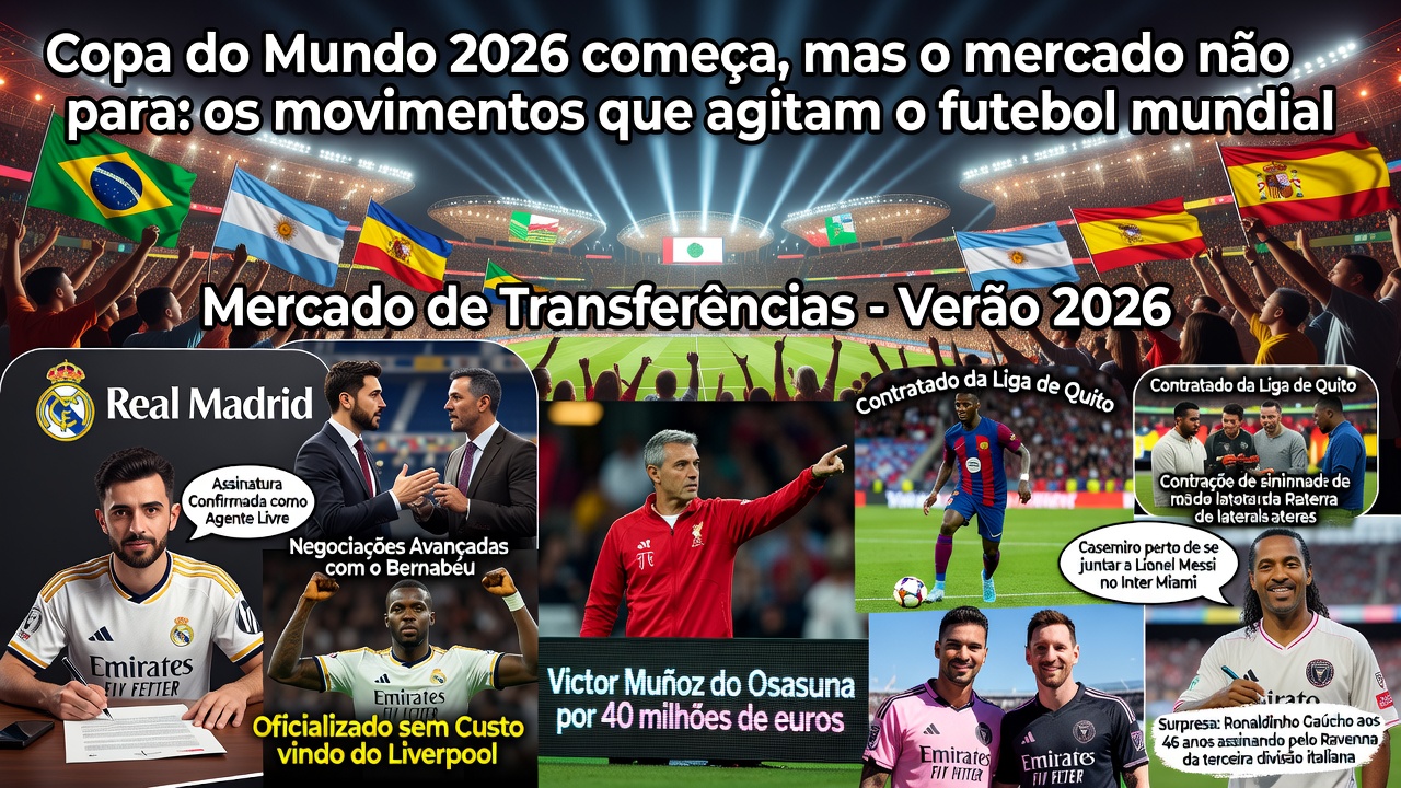 Copa do Mundo 2026 começa, mas o mercado não para: os movimentos que agitam o futebol mundial