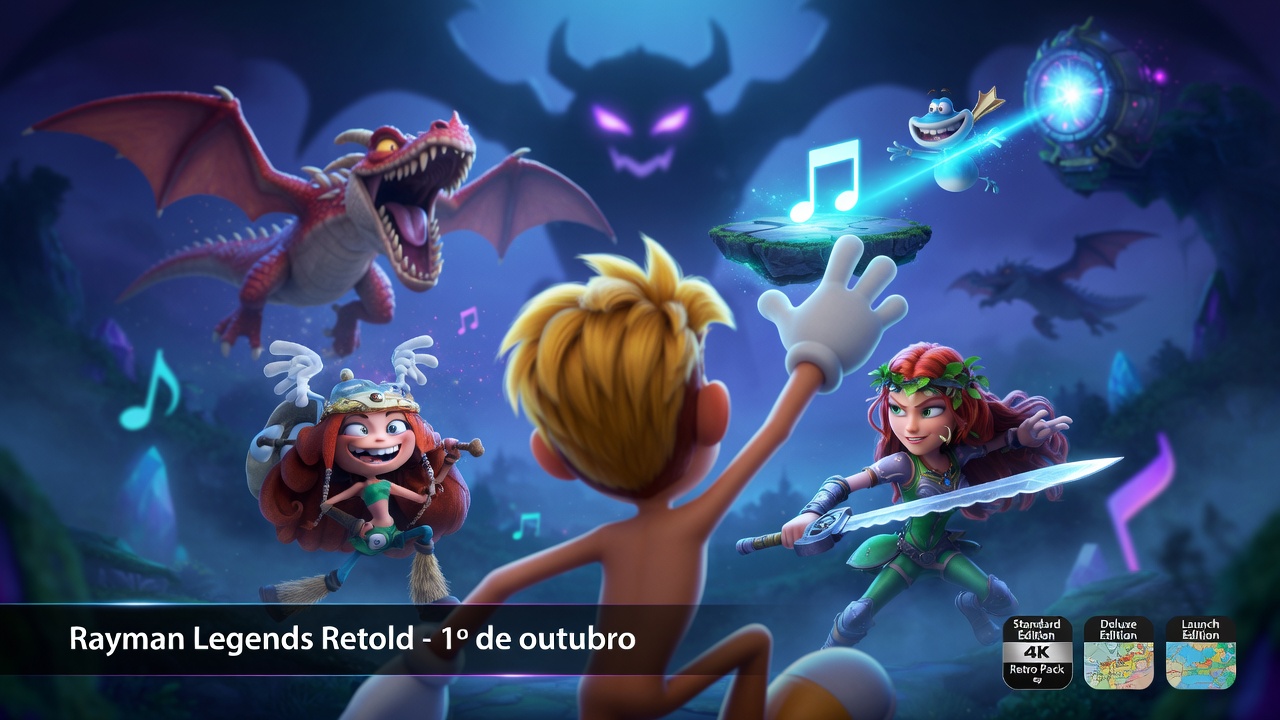 Rayman Legends Retold chega em 1º de outubro para PS5, Xbox e PC Rayman Legends Retold chega em 1º de outubro para PS5, Xbox e PC
