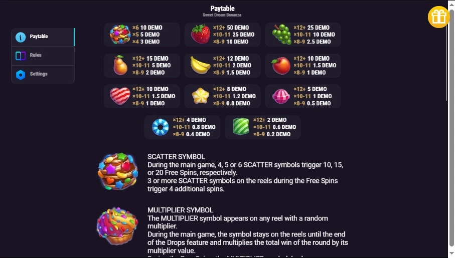 Symbols in the game