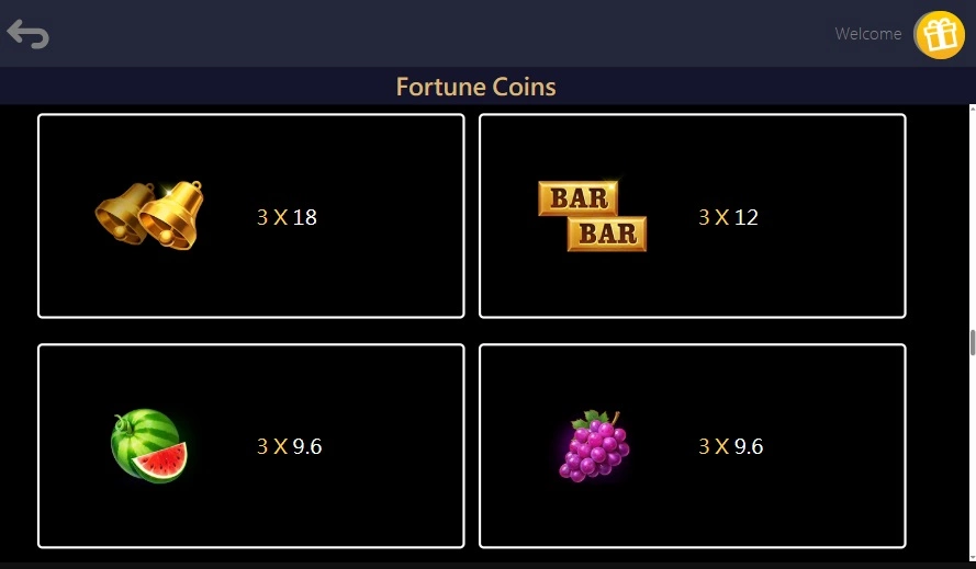 Symbols in the game