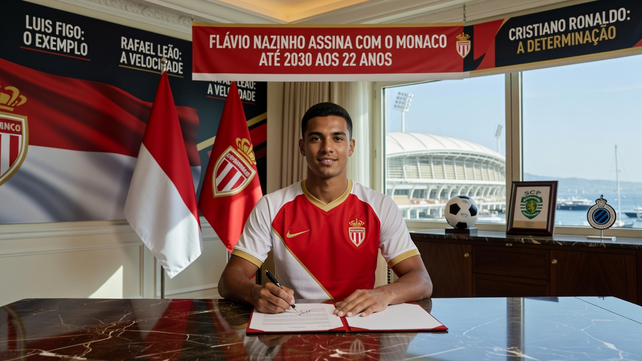 Flávio Nazinho assina com o Monaco até 2030 aos 22 anos Flávio Nazinho assina com o Monaco até 2030 aos 22 anos