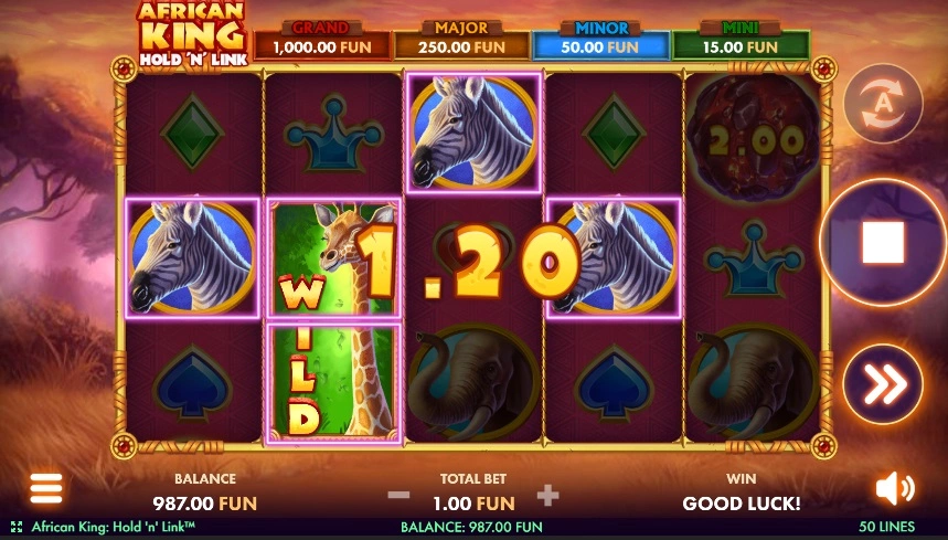 Paytable and winning combinations
