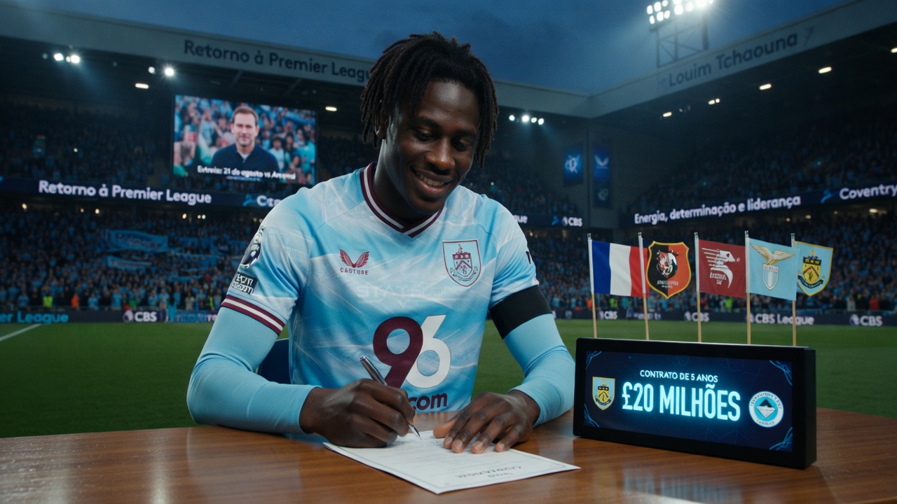 Tchaouna assina por cinco anos com o Coventry por £20 milhões Tchaouna assina por cinco anos com o Coventry por £20 milhões