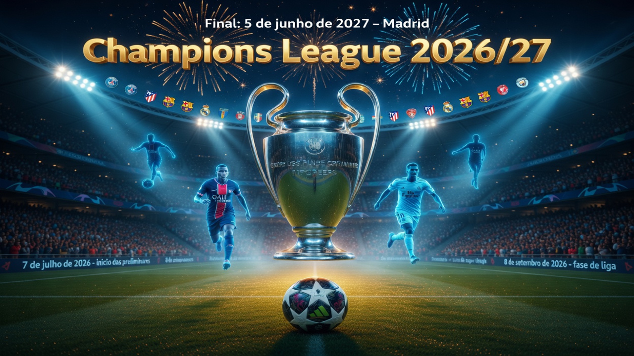 Champions League 2026/27 começa em julho com 36 clubes e final em Madri