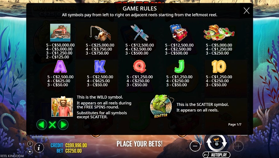 Symbols in the game