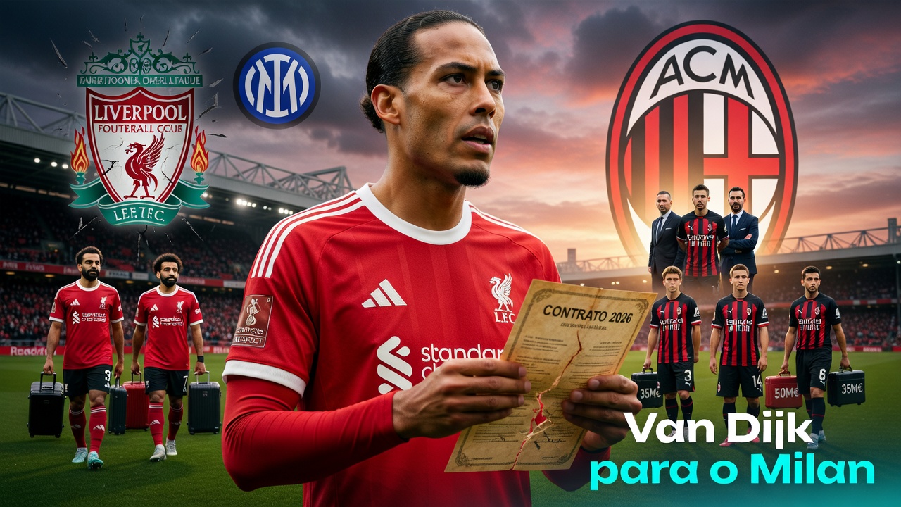 Van Dijk entra no último ano de contrato e o AC Milan já fareja a oportunidade Van Dijk entra no último ano de contrato e o AC Milan já fareja a oportunidade