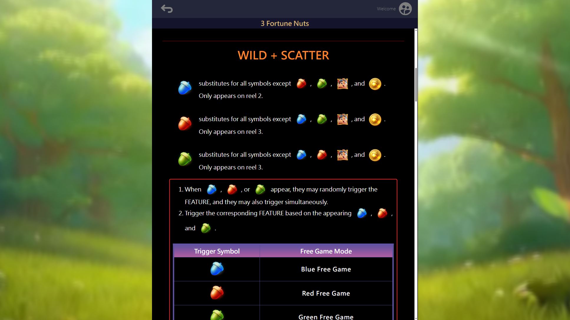 Bonuses and symbols
