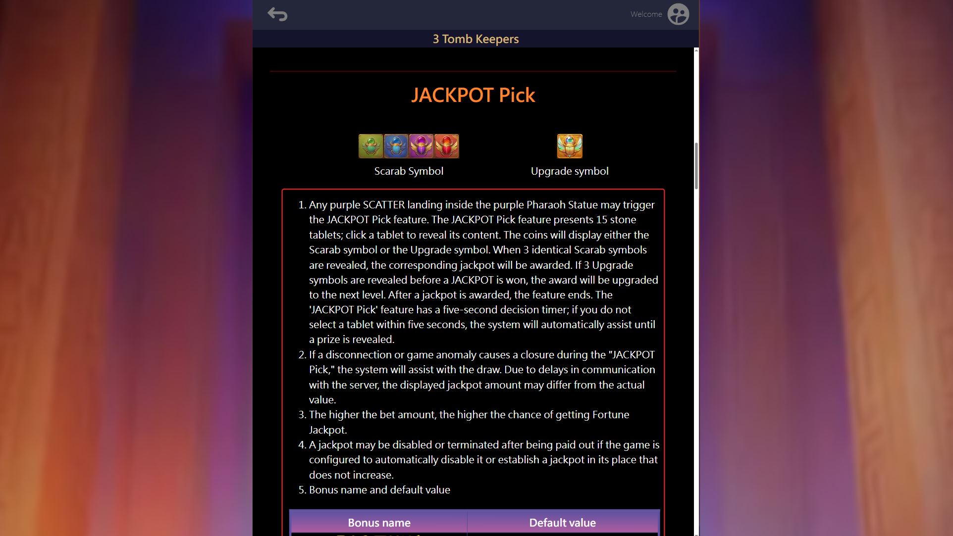 Bonuses and symbols