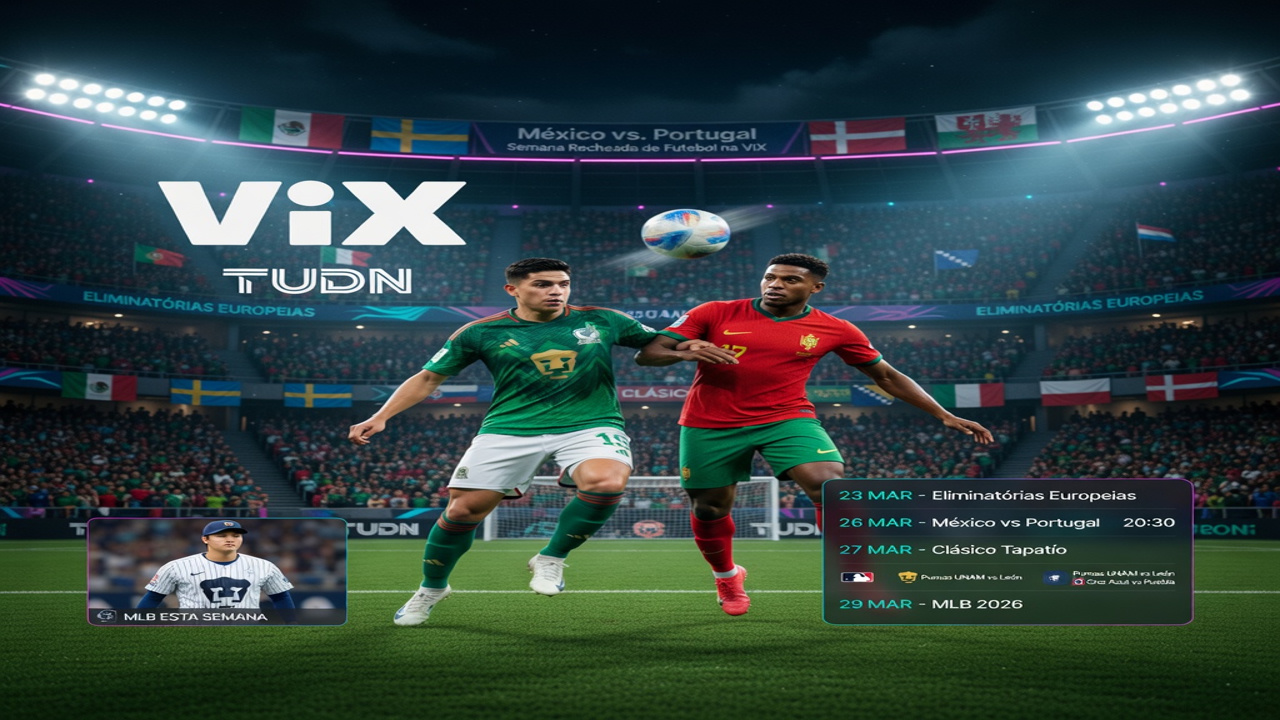 México vs. Portugal lidera semana recheada de futebol na ViX México vs. Portugal lidera semana recheada de futebol na ViX