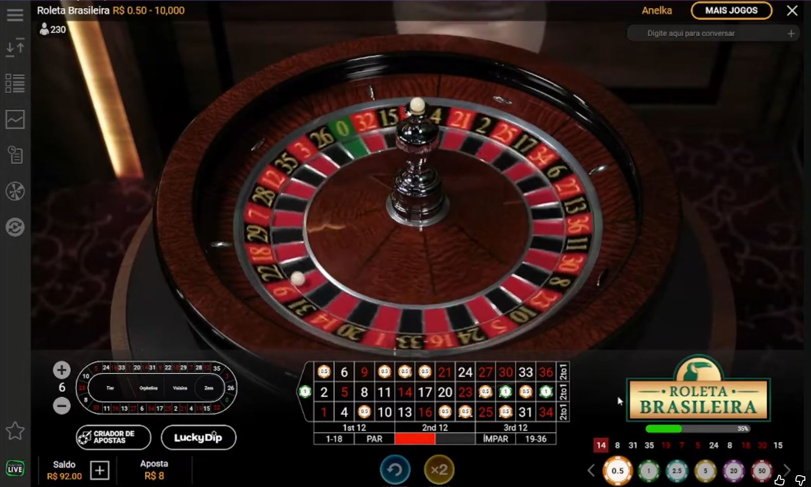 Paytable and winning combinations