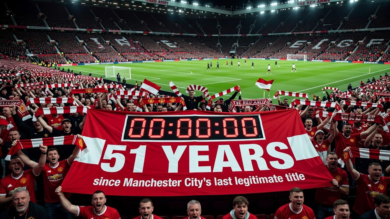 Torcida do United reativa banner e cobra punição ao City
